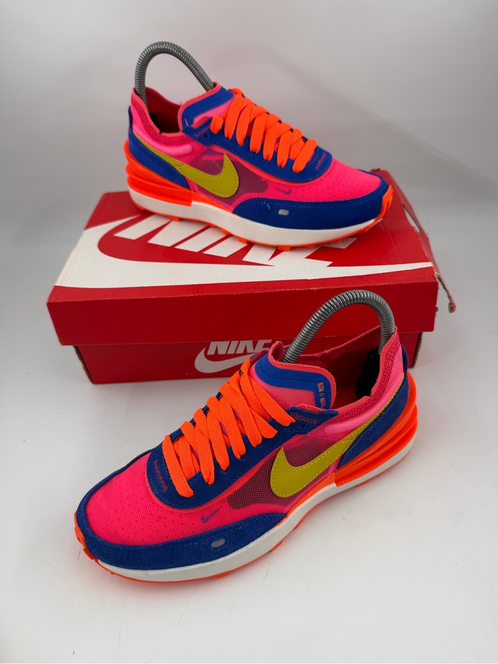 Nike Women’s Waffle One -SZ 6- Bright Citron Hyper Pink Trainers Shoes Sneakers